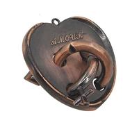 Heart Lock Puzzle Ring - Vintage Metal Brain Teaser Magic Prop per sbloccare illusioni e sfide mentali