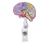 Heart Lung Brain - Bobina di badge in acrilico con cavo retrattile da 60 5 cm e clip rotante a 360 gradi per un fissaggio sicuro all'abbigliamento da lavoro nei campi (cervello)