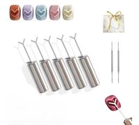 Heart Magnet For Cat Eye Gel Polish,2025 New Cat Eye Magnet For Nails,Diy Manicure Kit With Y-Shaped Guide Sticks,Professional Nail Magnet Sticks For Nail Art Salon,Home (5pcs)