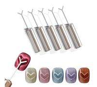 Heart Magnet for Cat Eye Gel Polish, Heart Shape Cat Eye Magnet for Nails, DIY Manicure Kit with Y-Shaped Guide Sticks, Heart Cat Eye Magnet for Nails for Home and Salon Use (5pcs)