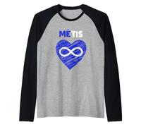 Heart Métis Bandiera Indigenous Métis Pride and Heritage Maglia con Maniche Raglan