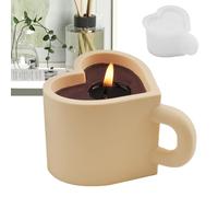Heart Mug Silicone Mold,Non-Stick Heart Mug Silicone Mold 3D Candle Mold - Plaster Handmade Resin Mold Easy Release Candy Mold For Desserts