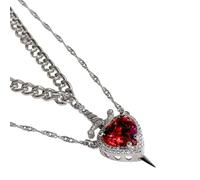 Heart Necklace Set, Couple Heart Necklaces, 19.69in Authentic Elegant Design, Adjustable Chain, Romantic Matching Jewelry for Women, Girls, Wife, Mom, Birthday, Couples
