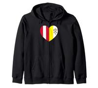 Heart of Faith: Austria and Vatican United Felpa con Cappuccio