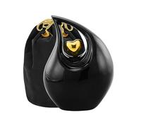 Heart of Love Cremation Urn for Human Ashes - Beautiful Memorial ERN for Adult - Decorative ERN for Loved Ones - Funeral Urn for Burial or Display (Black Gold, Adult)