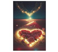 Heart on The Beach Puzzle Games for Adults E Bambini - for Creativity And Mindfulness - Challenging Jigsaw Puzzles 1000 Pezzi for Family 78×53cm