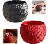 Heart Patterned Bowl,Elegant Heart-Shaped Salad Bowl,3D Printed Potted Planters,Creative Love Dessert Candy Basin for Kitchen Dining and Romantic Entertaining,Valentine's Decoration (Black+Red)