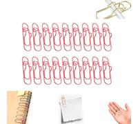 Heart Pen Clip for Notebook, Paper Clip Pen Holder, Multifunctional Cute Colorful Heart PenClip Metal PencilClip for Students Professionals and Teachers (Red)