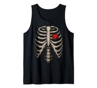 Heart Rib Cage X-Ray Adult Kids Funny Halloween Skeleton Canotta