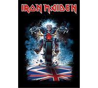 Heart Rock - Bandiera Iron Maiden Eddie Biker, Qualità Italiana, Materiali resistenti e Colori Vivaci - Made in italy [100% Poliestere - 110x75 cm]