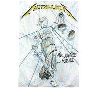 Heart Rock Bandiera Originale Metallica And Justice for all, Tessuto, Multicolore, 110x75x0.1 cm