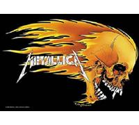 Heart Rock Bandiera Originale Metallica Skull & Flames, Tessuto, Multicolore, 110x75x0.1 cm