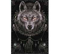 Heart Rock Bandiera Originale Spiral Collection Wolf Dreams, Tessuto, Multicolore, 110x75x0.1 cm