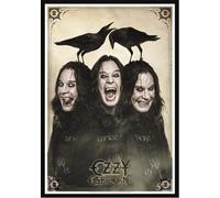 Heart Rock Bandiera Ozzy Osbourne Three Faces 110x75 cm, Stampa di alta Qualità su Tessuto in Poliestere - Made in italy