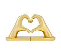 Heart Shape Bookend Holder - Resin Finger Art Sculpture for Desk and Shelf, Stylish Decorative Bookends for Bookshelves, Mantels, and Office Storage, Functional Modern Organizer for Books, Journals