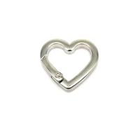 Heart Shape Spring Gate O Ring Openable Handbag Belt Strap Buckle Connect Keyring Pendant Key Chain Snap Clasp Clip 5 pezzi (argento, interno largo 19 mm)