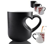 Heart-Shaped Color Changing Magic Ceramic Mug, 2026 New Heart Shaped Color Changing Mugs, Heart Mug Colors Changings Coffee Mugs, for Valentine's Day, Christmas and Mother's Day Gifts (#2PCS)