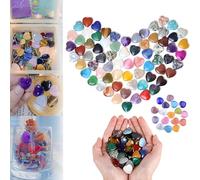 Heart-Shaped Crystal Stones, Valentine's Day Special Heart-Shaped Crystal, Heart Shaped Stones Natural Colorful Gifts 20/30/60 PCS, Valentines Gift, Colorful Random Color (30Pcs,Cat's Eye)