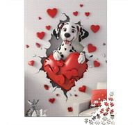 Heart Shaped Dalmatian Puzzle in Legno 1000 Pezzi Adulto Puzzle Regalo Per Amore E Amico Per Gioco Familiare Decorazione Interna Unica Gioco Education Stress Relief 1000pcs (75x50cm)