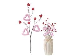 Heart-Shaped Decorative Decor With Berry Stems | Artificial Berry Stem Decor For Wedding Banquet Centerpieces, Bedroom Proposal, Valentine’s Day, Mother’s Day, Christmas & Holiday Home Decoration