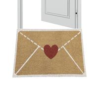 Heart Shaped Door Mat, Envelope Pattern Floor Rug, 17.72in Non Slip Mat with Construction, Soft Fabric Material Build, Entryway Accessory with Stylish Design, Home Decor for Front Door and Balcony