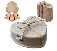 Heart Shaped Egg Cartons 3 Eggs Pulp Tray with Rope for Easter(20pcs)