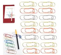 Heart Shaped Metal Pen Clip 16PCS,2.8 Inch Heart Shaped Pen Holder,Durable Steel Paperclip for Notebook,Reusable Planner Paperclip Pencil Clip,Office School Supplies (Three colors mixed,48PCS)