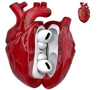 Heart-Shaped Protective Case for AirPods 4, Silicone Clear Cover, 3D Liquid Silica Gel Earphone Case, Fantasy Design for Airpod 4 Case with Full Protection Against Drops (Red)