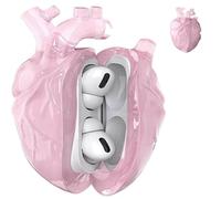 Heart-Shaped Protective Case for AirPods 4, Silicone Clear Cover, 3D Liquid Silica Gel Earphone Case, Fantasy Design for Airpod 4 Case with Full Protection Against Drops (Pink)