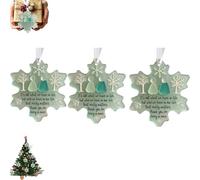 Heart-Shaped Sea Glass Friendship Decor, 3d Sea Glass Snowflake Friendship Christmas Tree Hanging Ornament, Timeless Friendships Heart Keepsake Gift for Friends, Home Decor (3*Pcs)