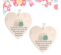 Heart-Shaped Sea Glass Friendship Decor, true friendship sea glass decoration, Shaped by Nature & Crafted by Hand, Decor for Home Garden (A,2pcs)