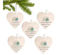 Heart Shaped Sea Ornament, 3D Acrylic Pendant for Christmas Decorations, Hanging Design with Lightweight Build, Ideal for Travel School Holiday Desk Schoolbag 3.15x3.15x0.12 inches