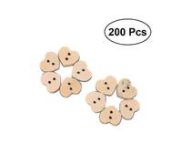 Heart-shaped wooden decorative buttons, 200 pieces, durable and suitable for various handicrafts