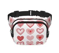 Heart Shapes Marsupio quadrato a doppio strato con cinghia regolabile per attività all'aperto, nero, taglia unica, Nero , Taglia unica