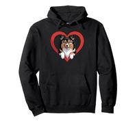 Heart Shetland Sheepdog Glasses Sheltie Felpa con Cappuccio