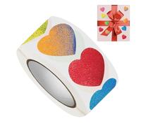 Heart Stickers | 500 Pieces Secure Adhesive Heart Shape Reward Labels | Eye-Catching Design Decorative Label | For Classroom Party Workplace Valentine's Day Home Birthday Wedding Celebration
