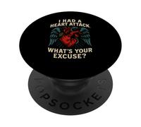 Heart Survivor Qual è la tua scusa Divertimento Mens Get Well Surgery PopSockets PopGrip Adesivo