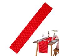 Heart Table Runner - Valentine Red Love Heart Desk Centerpiece, Romantic Decorative Table Runner for Parties, Holiday Events, Weddings, Anniversaries, and Themed Banquets, Elegant Home Dining Room