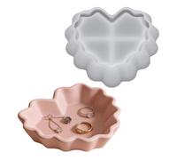 Heart Tray Mold - Love Plate, 1 Casting Form For Trinket Dish, Shaped Silicone Tool With Deep Cavity, Decorative Accessory, Handy Equipment For Earrings, Necklaces, Lipsticks, Candy And Valentine