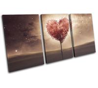 Heart Tree Bedroom Romantic Night Love TREBLE TELA parete arte foto stampa