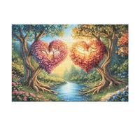 Heart Tree Pair Forest Wild Nature Rural Puzzle 1000 Pezzi Per Adulti Piacevole Divertente E Rilassante Perfetto Per Famiglia E Tempo Libero 1000 PCS（75x50cm）
