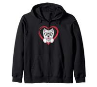 Heart West Highland White Terrier Glasses Westie Felpa con Cappuccio
