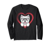 Heart West Highland White Terrier Glasses Westie Maglia a Manica