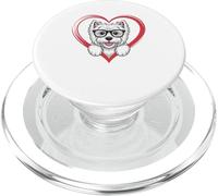 Heart West Highland White Terrier Glasses Westie PopSockets PopGrip per MagSafe