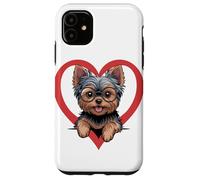 Heart Yorkshire Terrier Glasses Yorkie Terriers Custodia per iPhone 11