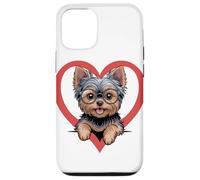 Heart Yorkshire Terrier Glasses Yorkie Terriers Custodia per iPhone 12/12 Pro