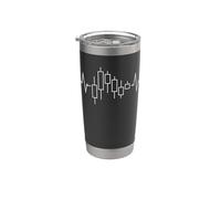 Heartbeat del trading di azioni di criptovalute - Linea di impulsi EKG Day Trader Bicchiere termico in acciaio inox doppia parete