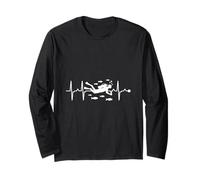 Heartbeat ECG Scuba Diver I Love Scuba Diving Maglia a Manica