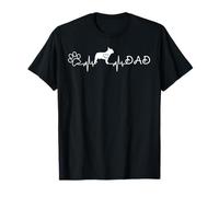 Heartbeat Francese Bulldog Papà Proprietario Cane Zampa Cuore Pet Trainer Maglietta