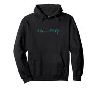 Heartbeat Line per Il Gatto Rapace Leopardo Felpa con Cappuccio